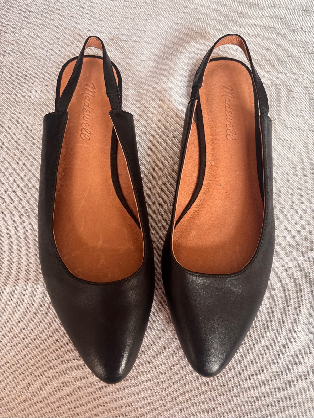 Madewell Black Pointed Slingback Flats